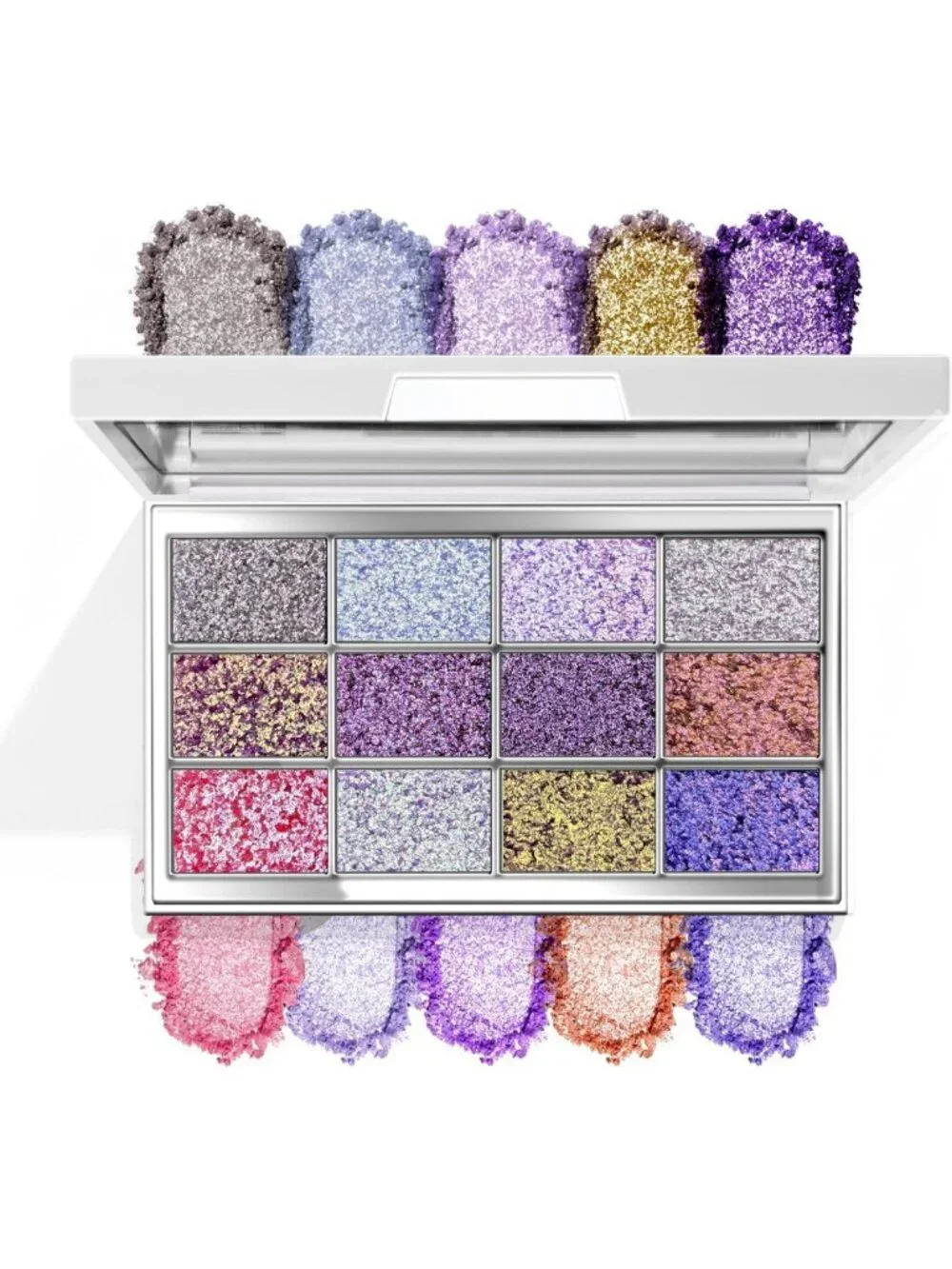 12-Color Multichrome Eyeshadow Palette - Highly Pigmented Glitter & Shimmer